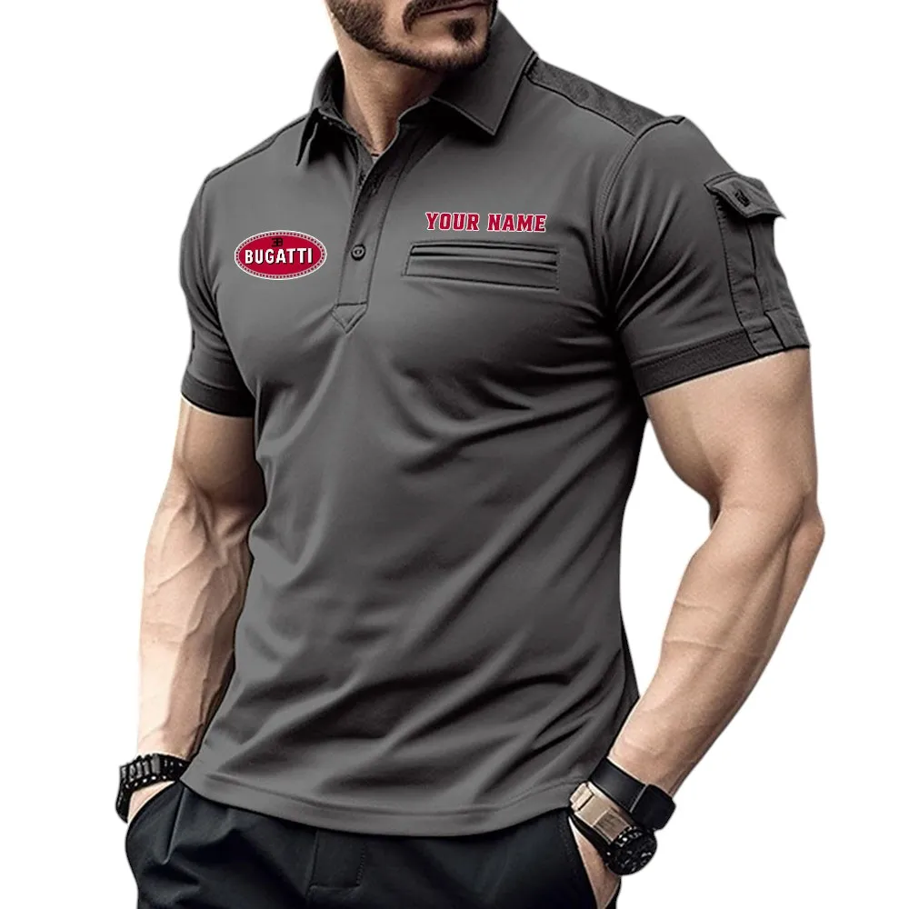 Luxury Hypercar Fans Gift Pocket Polo Shirt, Polo Shirt Exclusive Logo For Luxury Hypercar Fan, Custom Name CAR445060325000 - Gray