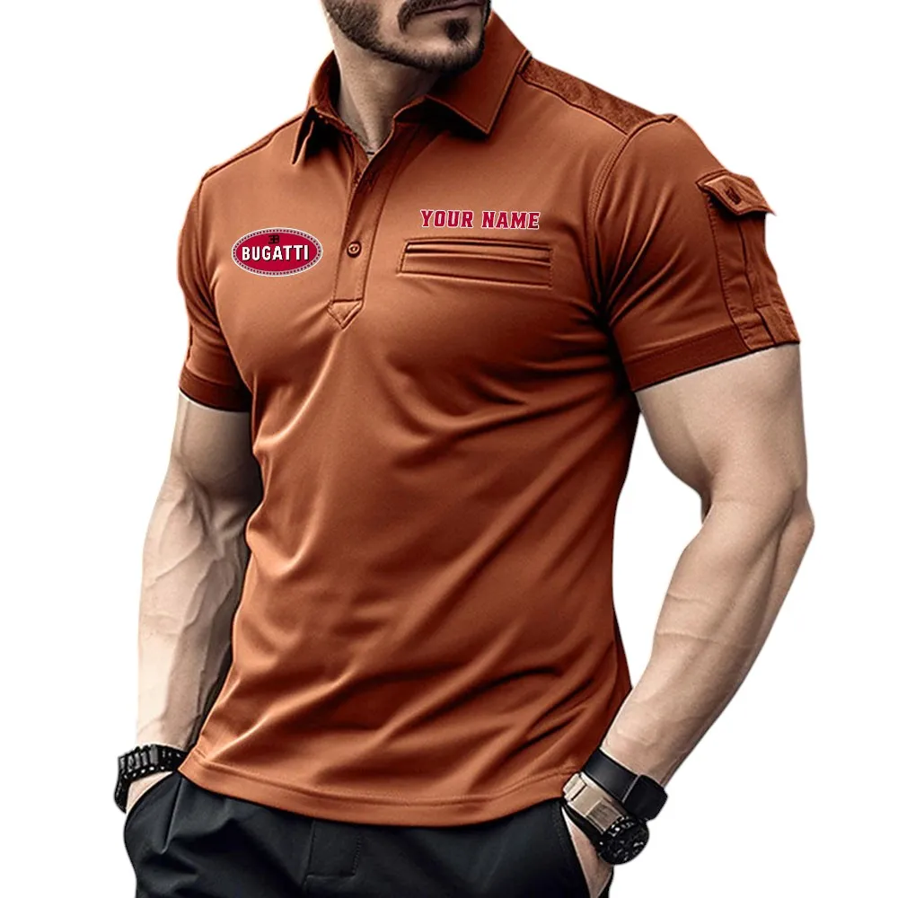 Luxury Hypercar Fans Gift Pocket Polo Shirt, Polo Shirt Exclusive Logo For Luxury Hypercar Fan, Custom Name CAR445060325000 - Orange