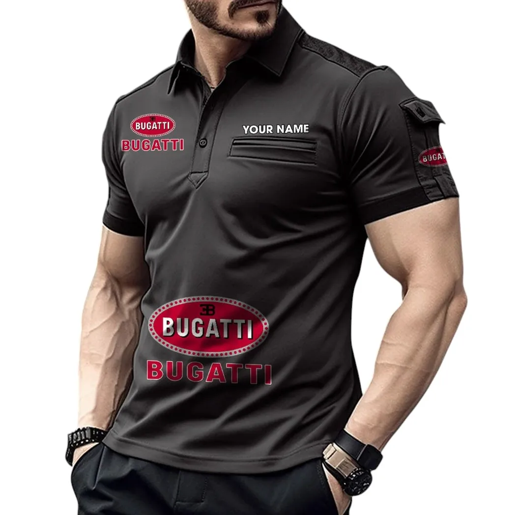 Luxury Hypercar Fans Gift Pocket Polo Shirt, Polo Shirt Exclusive Logo For Luxury Hypercar Fan, Custom Name CAR450051325349 - Black