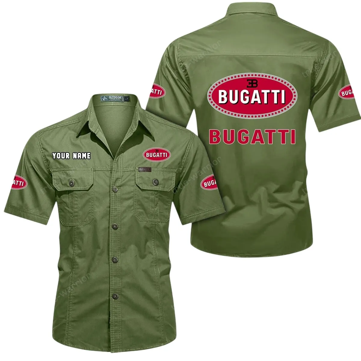 Luxury Hypercar Lovers Gift Short Sleeved Shirt, Button Up Shirt Exclusive Logo For Car Owners CAR444052625919 - Fruit Green