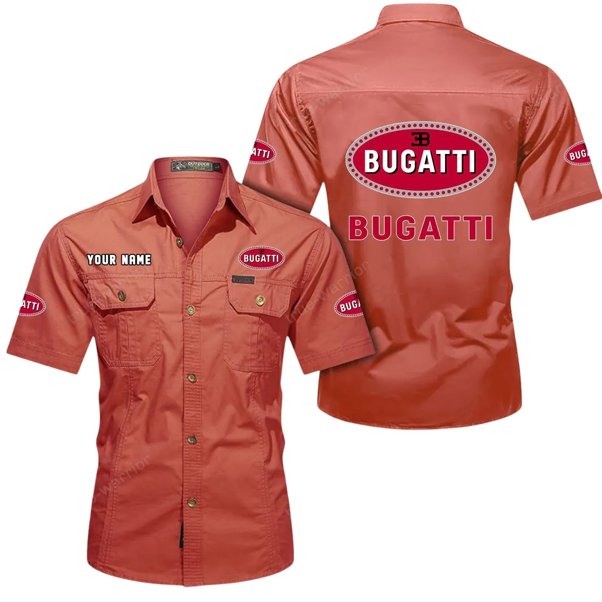 Luxury Hypercar Lovers Gift Short Sleeved Shirt, Button Up Shirt Exclusive Logo For Car Owners CAR444052625919 - Red