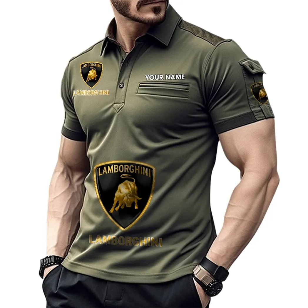 Luxury Supercar Fans Gift Pocket Polo Shirt, Polo Shirt Exclusive Logo For Luxury Supercar Fan, Custom Name CAR450051325337 - Green