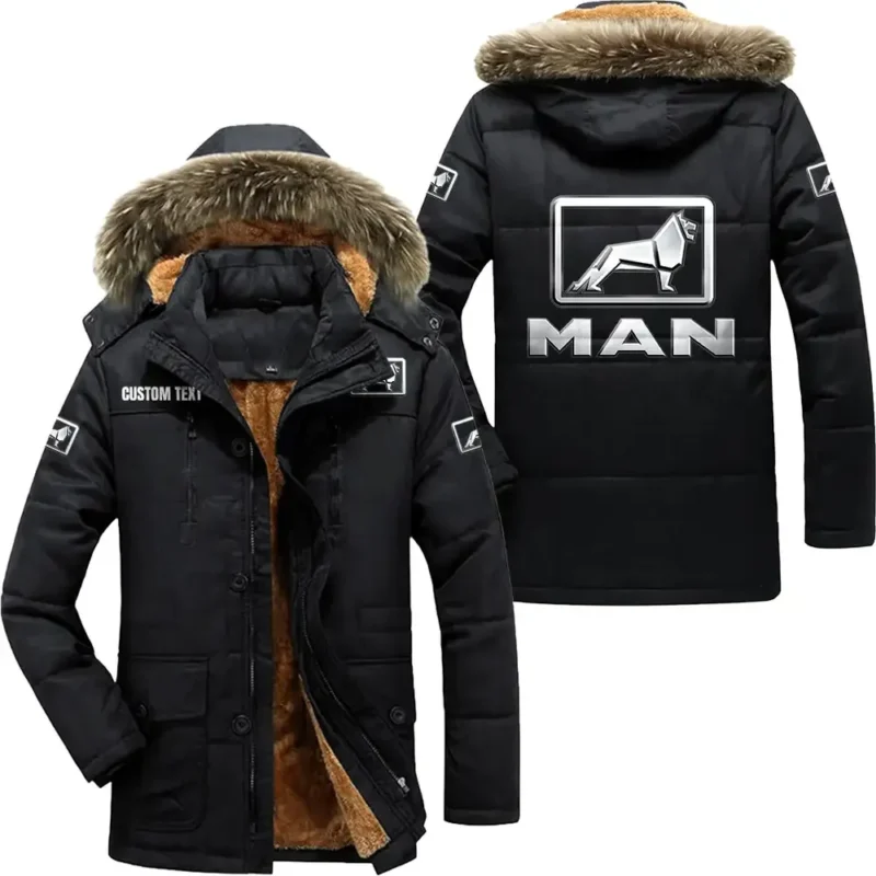 Trucks Parka hoodie, Coat with Hood Exclusive Logo For Car Motorcycles Lovers CAR7002082146 - Black