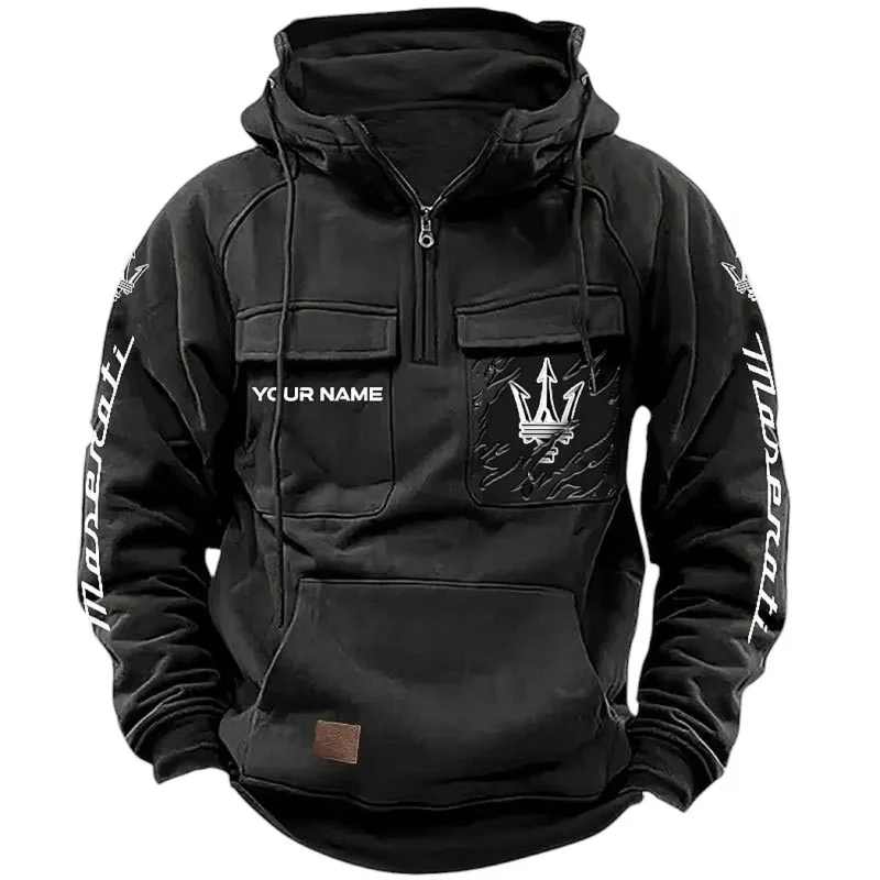 Luxury Car Hoodie Tactical Quarter Zip, Hoodie Exclusive Logo For Luxury Car Lovers CAR164022425166 - Black