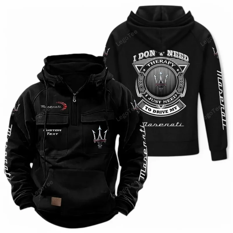 Luxury Car Hoodie Tactical Quarter Zip, Hoodie Exclusive Logo For Car Owners CAR106021525041 - Black