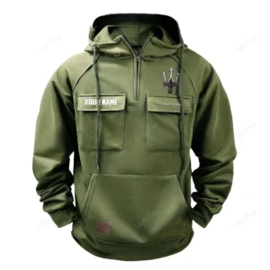 Luxury Car Hoodie Tactical Quarter Zip, Hoodie Exclusive Logo For Luxury Car Lovers - Army Green CAR109021425377-1