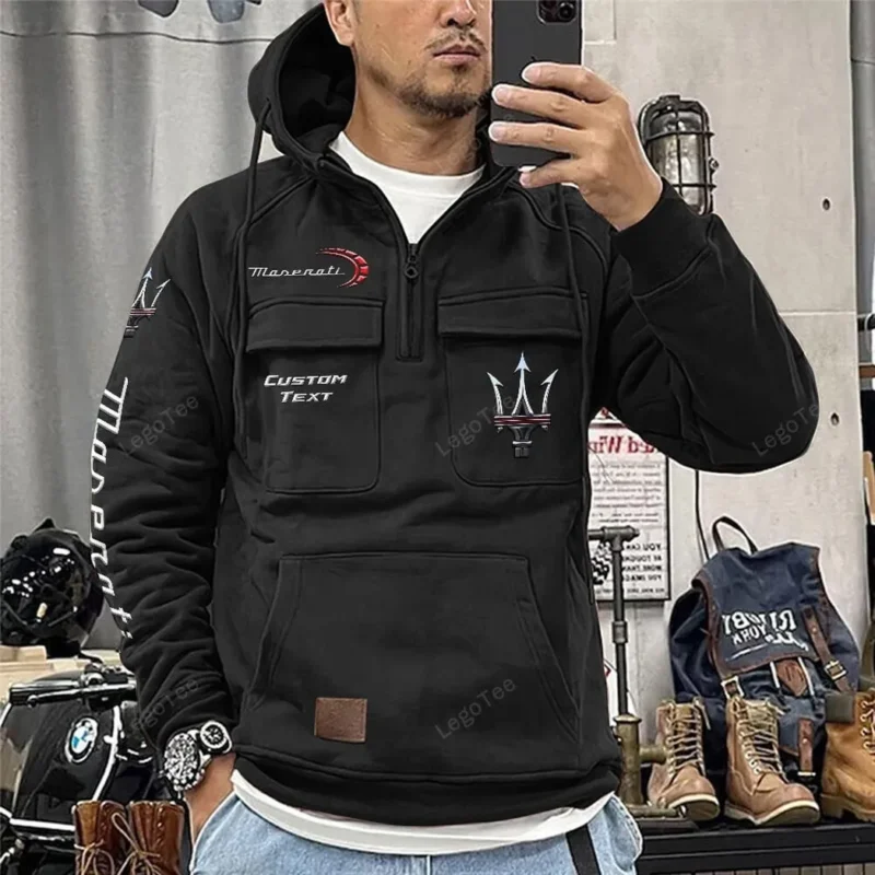 Luxury Car Hoodie Tactical Quarter Zip, Hoodie Exclusive Logo For Luxury Car Lovers - Black CAR96021425716-2 - Image 2
