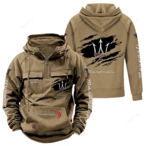 Luxury Car Hoodie Tactical Quarter Zip, Hoodie Exclusive Logo For Luxury Car Lovers - Khaki CAR122021425068-4