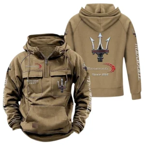 Luxury Car Hoodie Tactical Quarter Zip, Hoodie Exclusive Logo For Luxury Car Lovers - Khaki CAR96021425716-4
