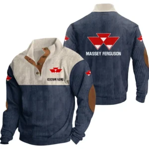 Tractor Men's Stand Up Collar Base Shirt, Collar Hoodie Exclusive Logo For Car Motorcycles Fans CAR20012111 - Navy Blue