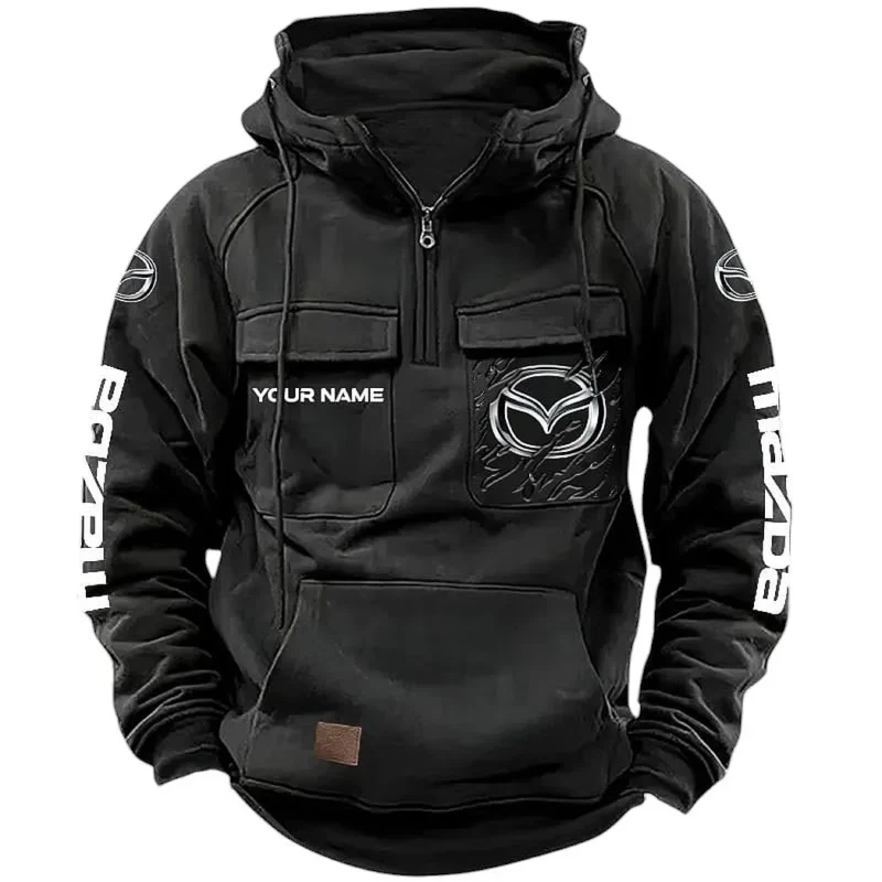 Car Hoodie Tactical Quarter Zip, Hoodie Exclusive Logo For Car Lovers CAR164022425176 - Black