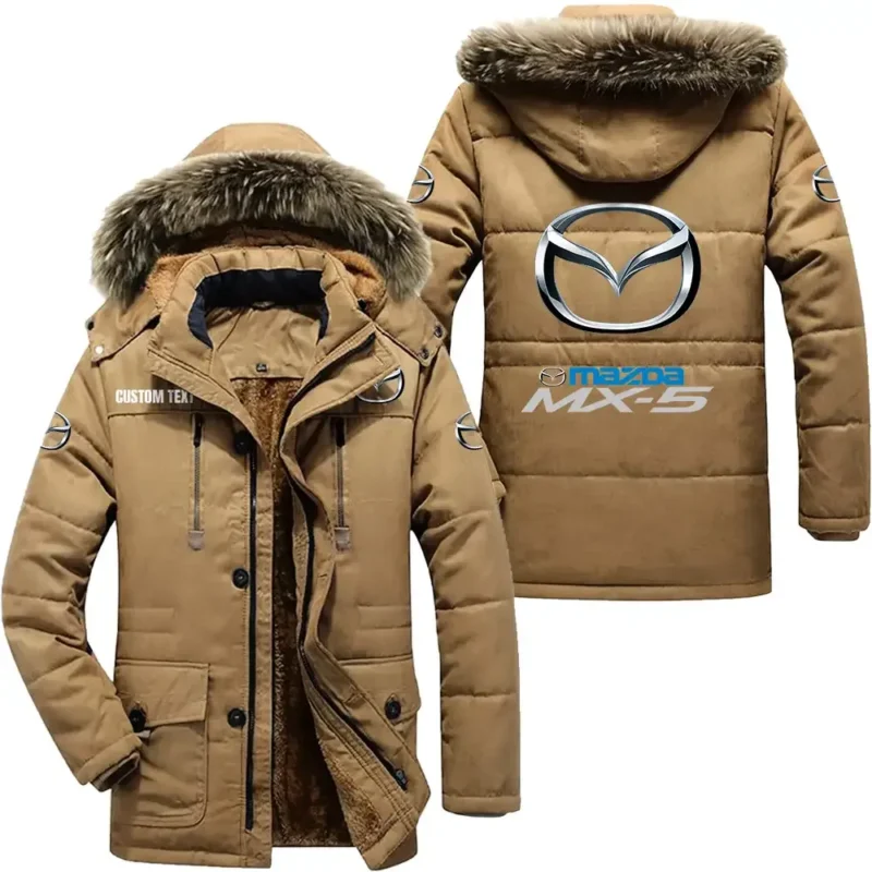 Car Parka hoodie, Coat with Hood Exclusive Logo For Car Motorcycles Lovers CAR7002082151 - Khaki