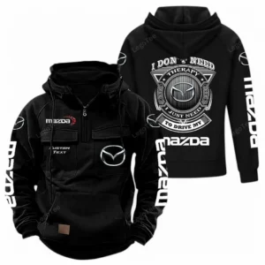 Car Hoodie Tactical Quarter Zip, Hoodie Exclusive Logo For Car Owners CAR106021525056 - Black