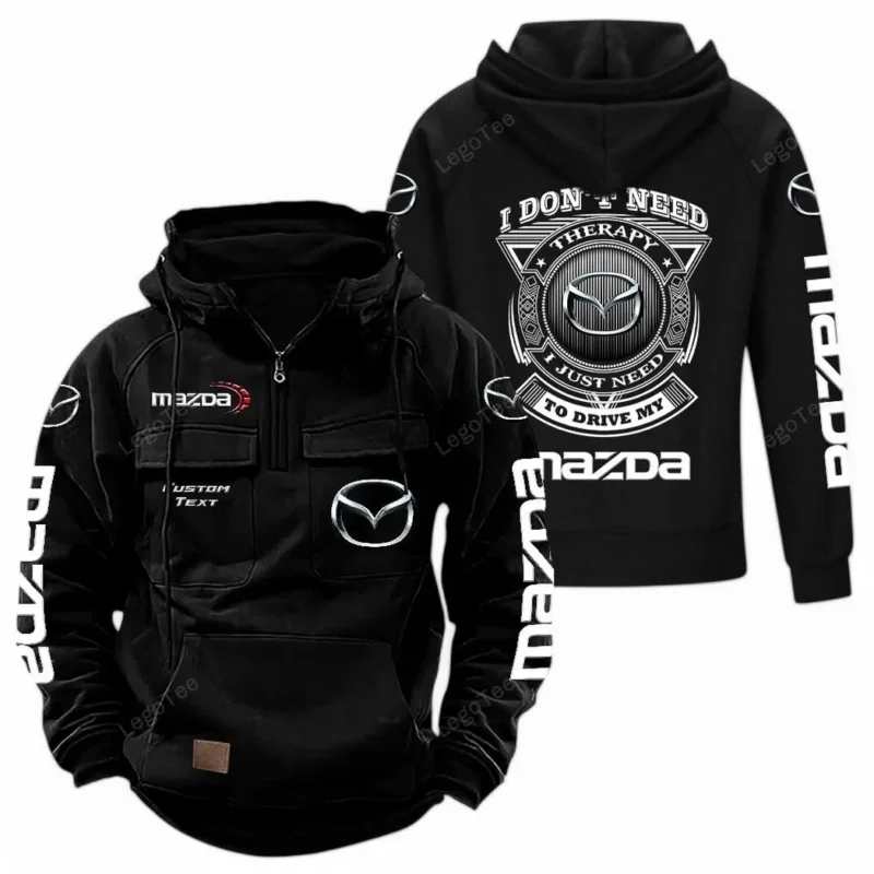 Car Hoodie Tactical Quarter Zip, Hoodie Exclusive Logo For Car Owners CAR106021525056 - Black