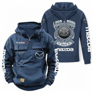 Car Hoodie Tactical Quarter Zip, Hoodie Exclusive Logo For Car Owners CAR106021525056 - Dark Blue
