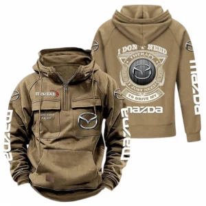 Car Hoodie Tactical Quarter Zip, Hoodie Exclusive Logo For Car Owners CAR106021525056 - Khaki