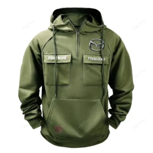 Car Hoodie Tactical Quarter Zip, Hoodie Exclusive Logo For Car Lovers - Army Green CAR109021425413-1