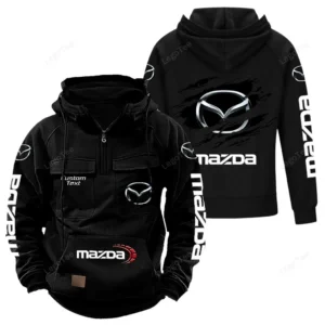 Car Hoodie Tactical Quarter Zip, Hoodie Exclusive Logo For Car Lovers - Black CAR122021425064-2