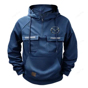 Car Hoodie Tactical Quarter Zip, Hoodie Exclusive Logo For Car Lovers - Dark Blue CAR109021425413-3
