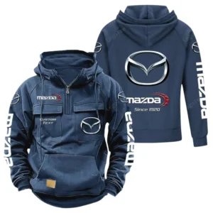 Car Hoodie Tactical Quarter Zip, Hoodie Exclusive Logo For Car Lovers - Dark Blue CAR96021425684-3