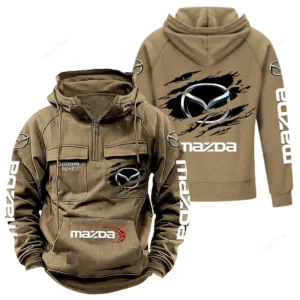 Car Hoodie Tactical Quarter Zip, Hoodie Exclusive Logo For Car Lovers - Khaki CAR122021425064-4