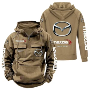 Car Hoodie Tactical Quarter Zip, Hoodie Exclusive Logo For Car Lovers - Khaki CAR96021425684-4