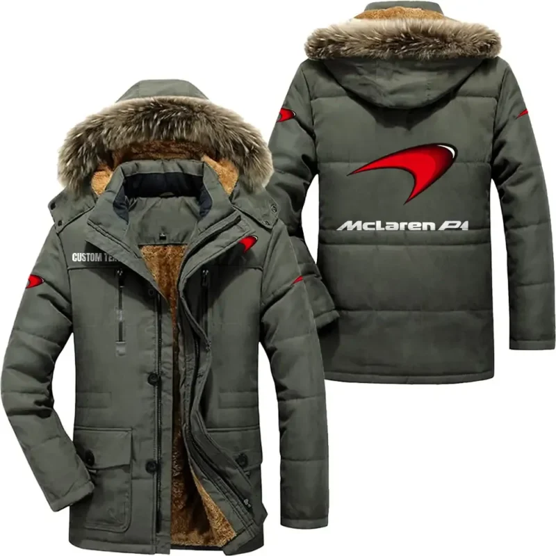 Racing Car Parka hoodie, Coat with Hood Exclusive Logo For Car Motorcycles Lovers CAR7002082154 - Army Green