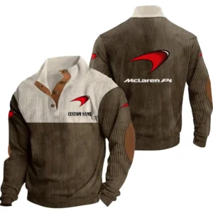 Racing Car Men's Stand Up Collar Base Shirt, Collar Hoodie Exclusive Logo For Car Motorcycles Fans CAR20012119 - Brown