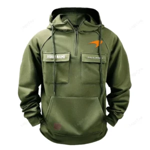Racing Car Hoodie Tactical Quarter Zip, Hoodie Exclusive Logo For Racing Car Lovers - Army Green CAR109021425389-1
