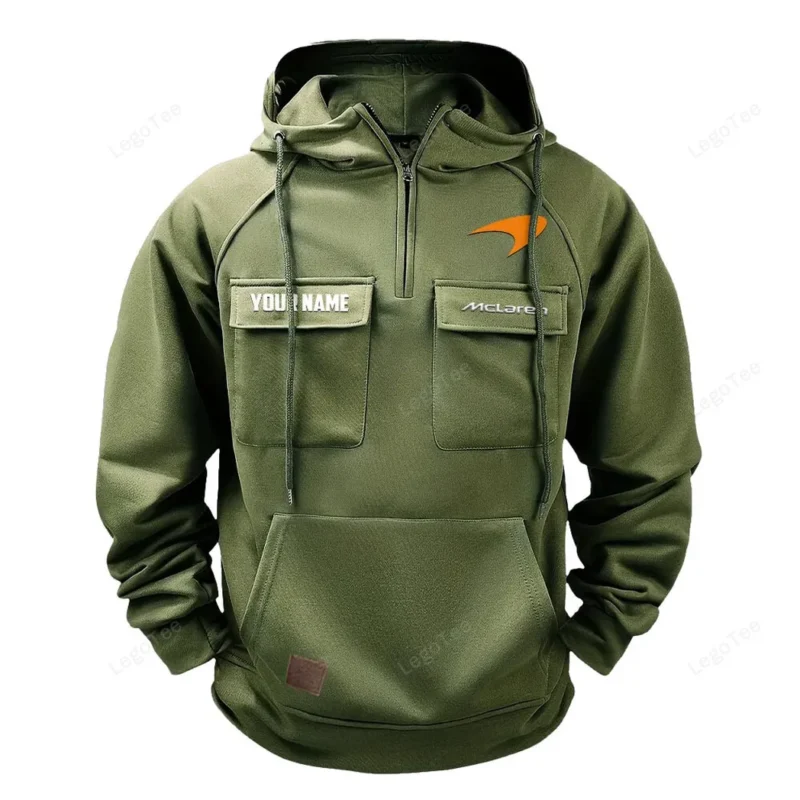 Racing Car Hoodie Tactical Quarter Zip, Hoodie Exclusive Logo For Racing Car Lovers - Army Green CAR109021425389-1