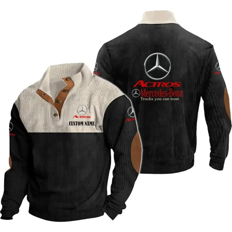 Luxuty Car Men's Stand Up Collar Base Shirt, Collar Hoodie Exclusive Logo For Car Motorcycles Fans CAR20012120 - Black