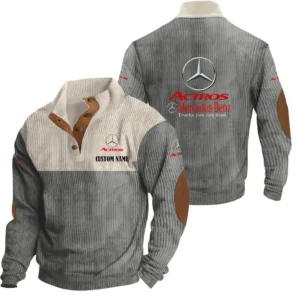Luxuty Car Men's Stand Up Collar Base Shirt, Collar Hoodie Exclusive Logo For Car Motorcycles Fans CAR20012120 - Grey