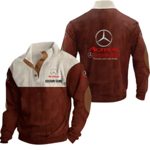 Luxuty Car Men's Stand Up Collar Base Shirt, Collar Hoodie Exclusive Logo For Car Motorcycles Fans CAR20012120 - Red