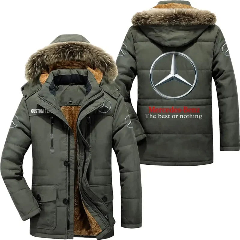 Luxuty Car Parka hoodie, Coat with Hood Exclusive Logo For Car Motorcycles Lovers CAR7002082156 - Army Green