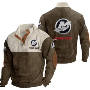 Machine Men's Stand Up Collar Base Shirt, Collar Hoodie Exclusive Logo For Car Motorcycles Fans CAR20012121 - Brown
