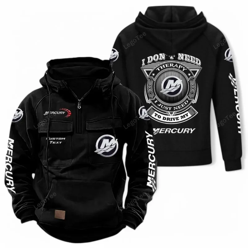 Machine Hoodie Tactical Quarter Zip, Hoodie Exclusive Logo For Car Owners CAR106021525064 - Black