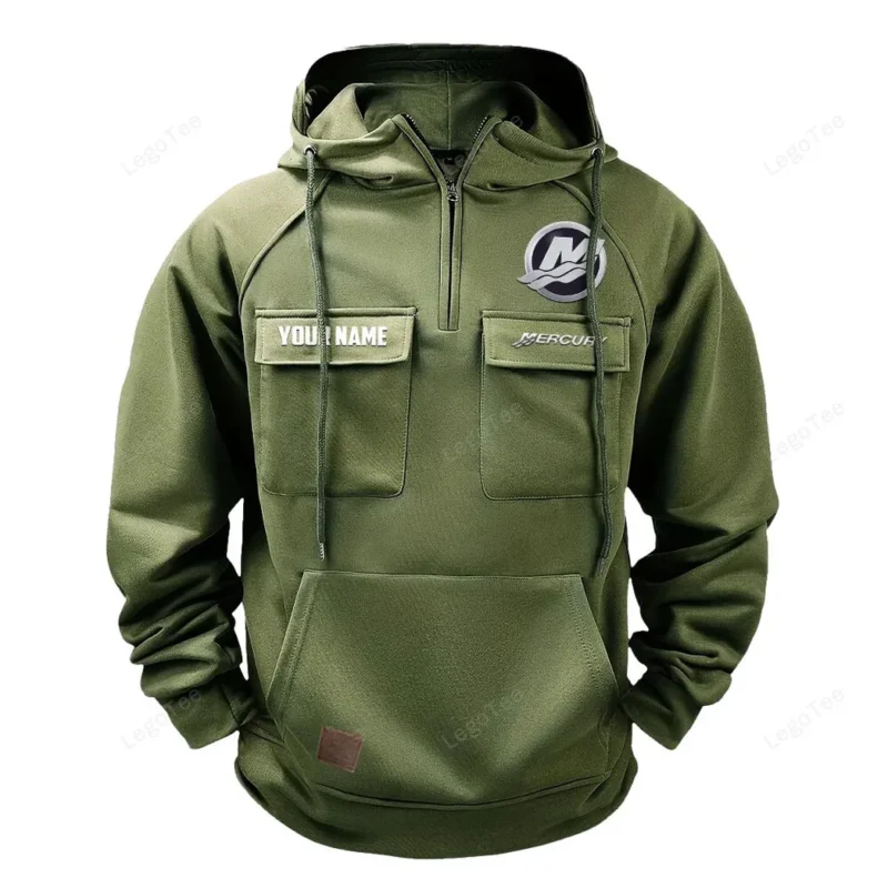 Machine Hoodie Tactical Quarter Zip, Hoodie Exclusive Logo For Machine Lovers - Army Green CAR109021425356-1