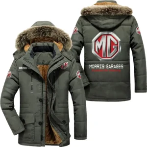Power Cars Parka hoodie, Coat with Hood Exclusive Logo For Car Motorcycles Lovers CAR7002082158 - Army Green