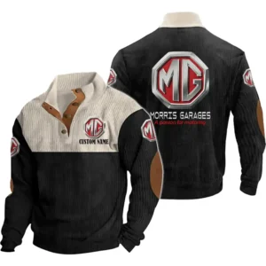 Power Cars Men's Stand Up Collar Base Shirt, Collar Hoodie Exclusive Logo For Car Motorcycles Fans CAR20012122 - Black