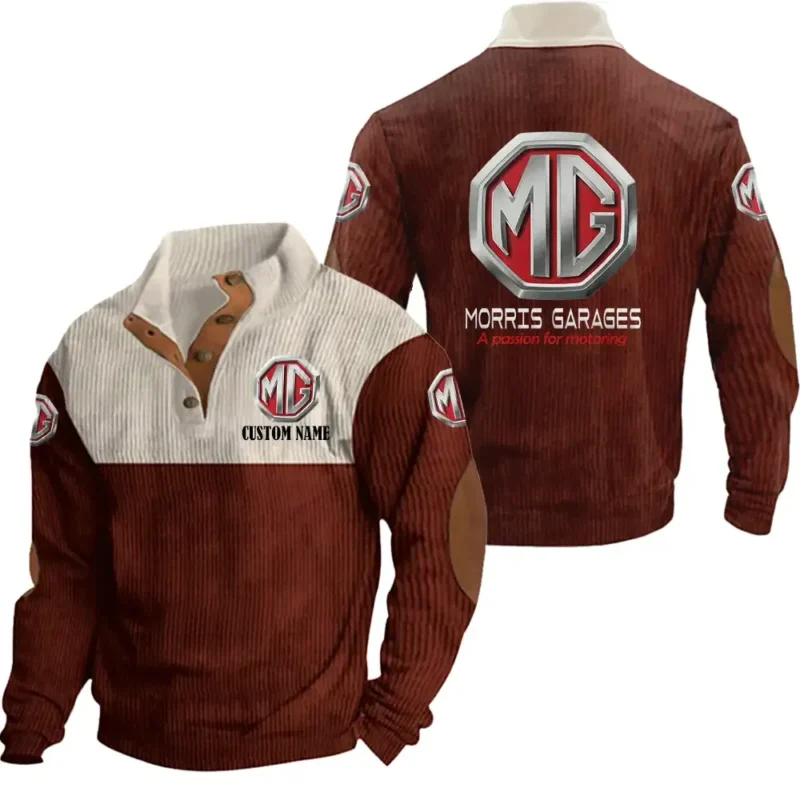 Power Cars Men's Stand Up Collar Base Shirt, Collar Hoodie Exclusive Logo For Car Motorcycles Fans CAR20012122 - Red