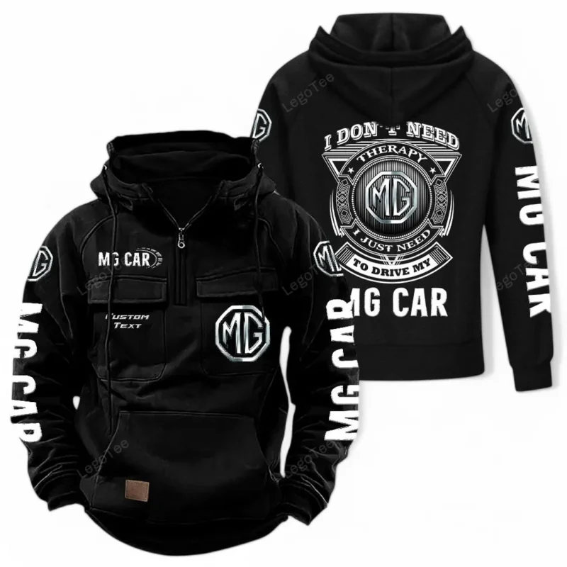Power Cars Hoodie Tactical Quarter Zip, Hoodie Exclusive Logo For Car Owners CAR106021525068 - Black