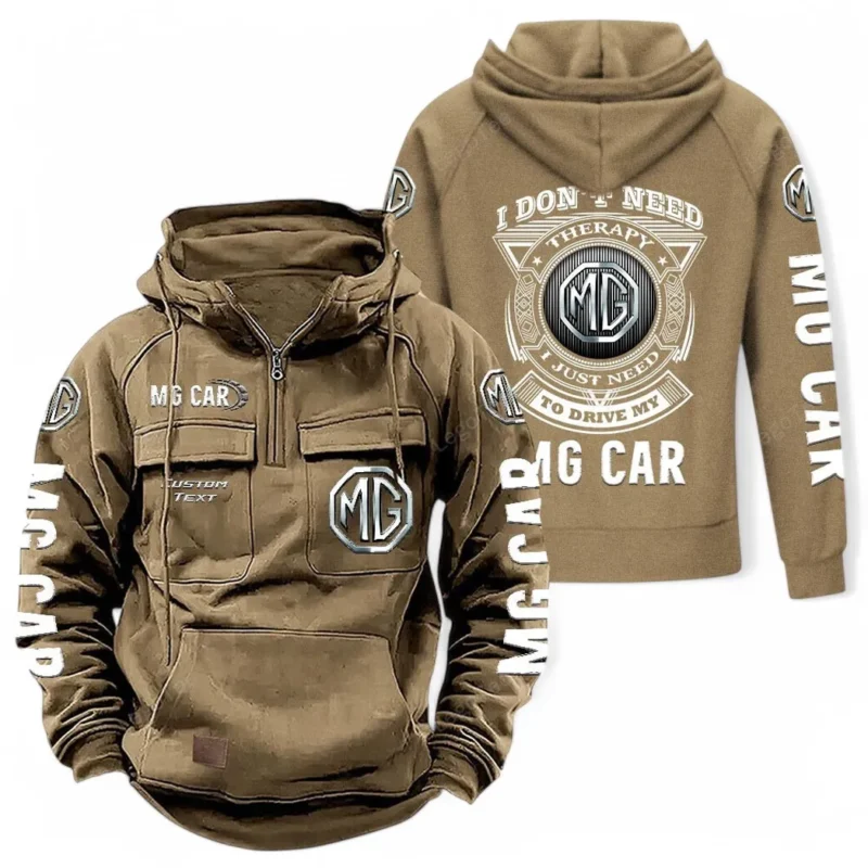 Power Cars Hoodie Tactical Quarter Zip, Hoodie Exclusive Logo For Car Owners CAR106021525068 - Khaki