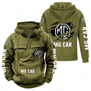 Power Cars Hoodie Tactical Quarter Zip, Hoodie Exclusive Logo For Power Cars Lovers - Army Green CAR122021425028-1