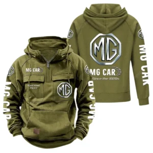 Power Cars Hoodie Tactical Quarter Zip, Hoodie Exclusive Logo For Power Cars Lovers - Army Green CAR96021425735-1