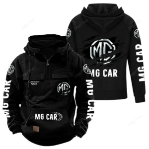 Power Cars Hoodie Tactical Quarter Zip, Hoodie Exclusive Logo For Power Cars Lovers - Black CAR122021425028-2