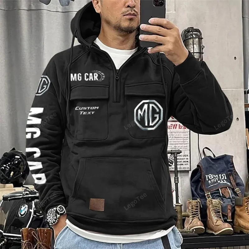 Power Cars Hoodie Tactical Quarter Zip, Hoodie Exclusive Logo For Power Cars Lovers - Black CAR96021425735-2 - Image 2