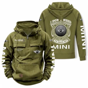 Car Hoodie Tactical Quarter Zip, Hoodie Exclusive Logo For Car Owners CAR106021525031 - Army Green