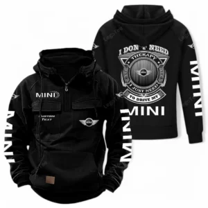 Car Hoodie Tactical Quarter Zip, Hoodie Exclusive Logo For Car Owners CAR106021525031 - Black