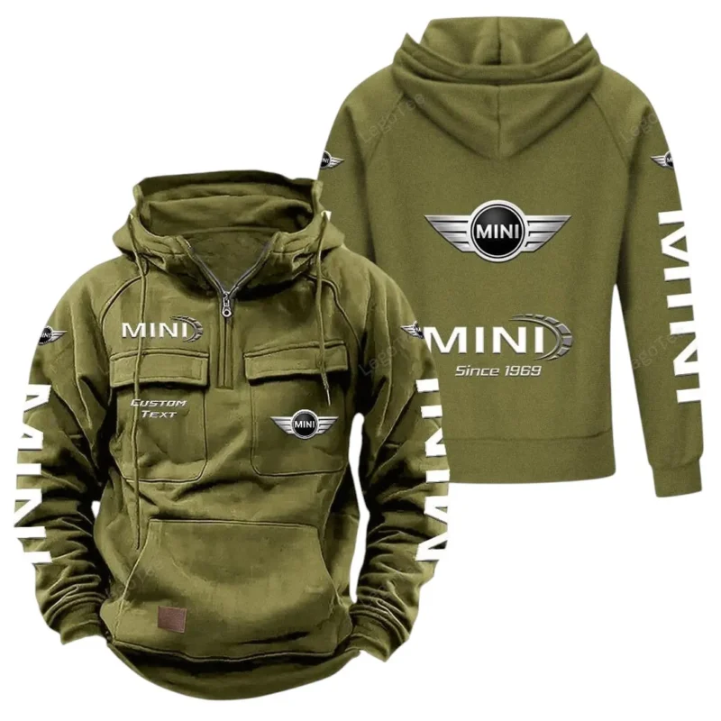 Car Hoodie Tactical Quarter Zip, Hoodie Exclusive Logo For Car Lovers - Army Green CAR96021425709-1