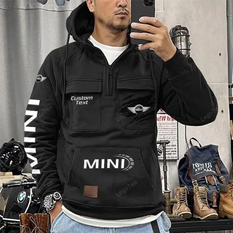 Car Hoodie Tactical Quarter Zip, Hoodie Exclusive Logo For Car Lovers - Black CAR122021425077-2 - Image 2